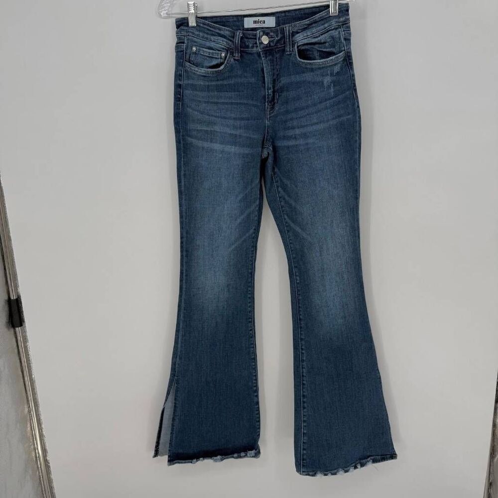 Mica Los Angeles Dark Denim Mid Rise Flared Jeans Blue Size 28